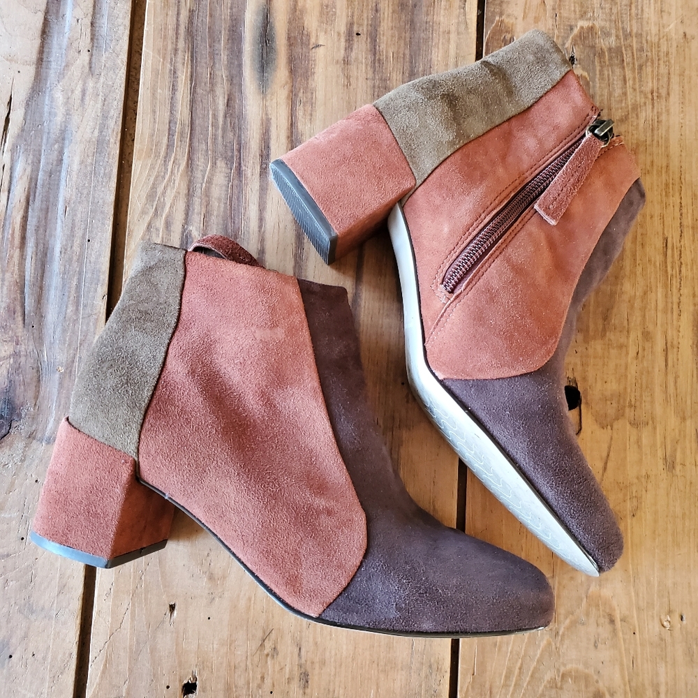 Matisse Women's Suede Patchwork Brown Ankle Booties Size 6